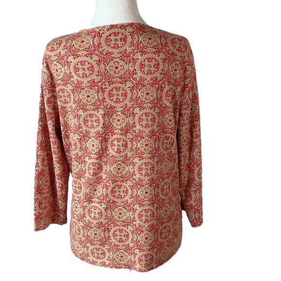 Talbots V-Neck Top with Twist Front - Size L Cotton blend Fall transition piece - Picture 3 of 8